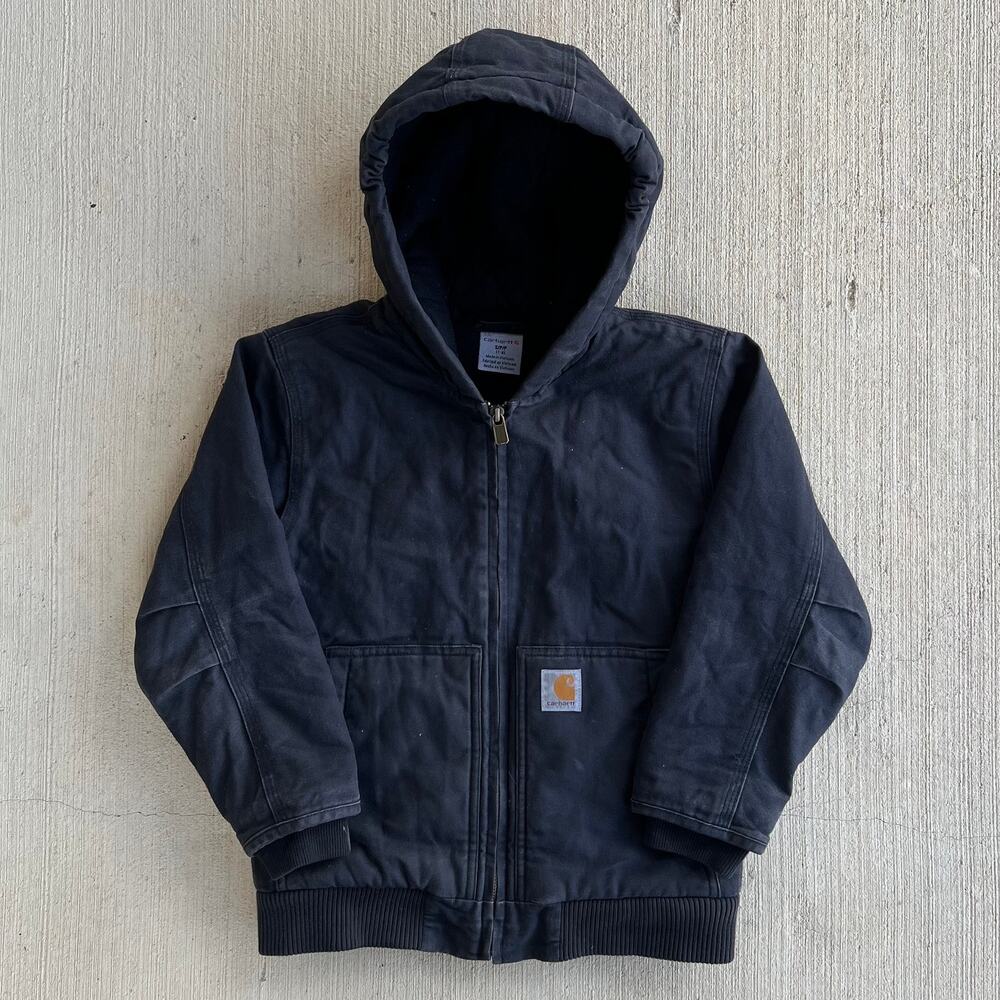 Carhartt YOUTH black hooded work wear jacket